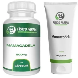 Kit Mamacadela 500mg 60 Caps + Pomada de Mamacadela Para Vitiligo 20% 60g