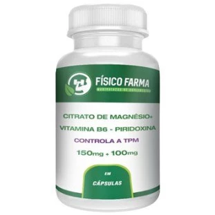 Citrato de Magnésio 150mg + Vitamina B6 - Piridoxina 100mg ( Trata TPM )